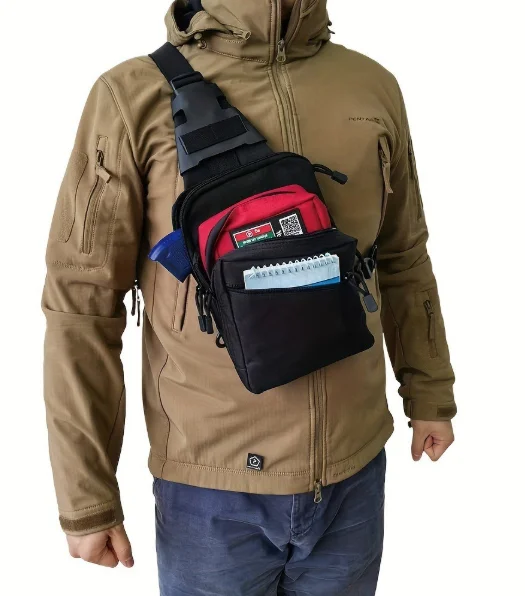 Edc Concealed Carry Fanny Pack - กระเป๋าสะพายแบบยุทธวิธีสำหรับพกพาแบบซ่อน: กระเป๋าปืนแบบเข้าถึงได้รวดเร็วสำหรับ EDC – ใช้ได้แบบสะพายข้าง, สะพายไหล่,