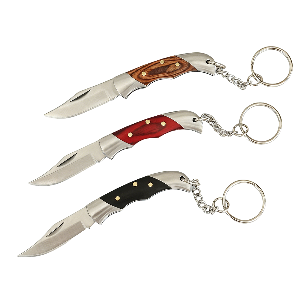 Everyday Carry (Edc) Knife - มีดพับขนาดเล็กพกพาสะดวก ทำจากสแตนเลส ด้ามไม้สีสันสวยงาม ใช้เป็นพวงกุญแจได้ ทนทาน เหมาะสำหรับการตั้งแคมป์และการใช้งานในชีวิตประจำวัน