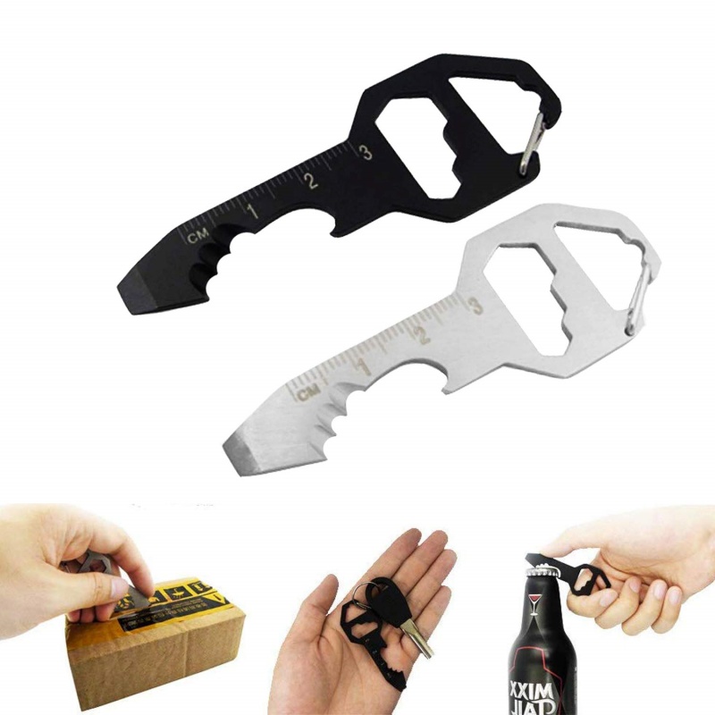 Edc Daily Carry - เครื่องมืออเนกประสงค์พกพา 6-in-1 ทำจากสแตนเลส พร้อมพวงกุญแจ ที่เปิดขวด ประแจ