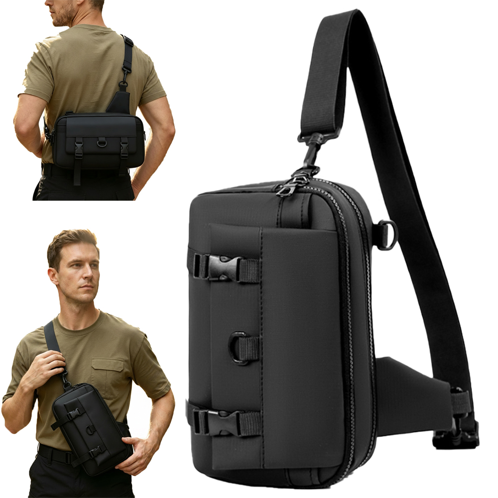 Edc Concealed Carry Sling Bag - กระเป๋าปืนพกยุทธวิธี กระเป๋าเก็บปืนพกแบบซ่อน กระเป๋าคาดอกสะพายข้าง กระเป๋าเป้สะพายหลัง EDC กระเป๋าใส่เครื่องมือ