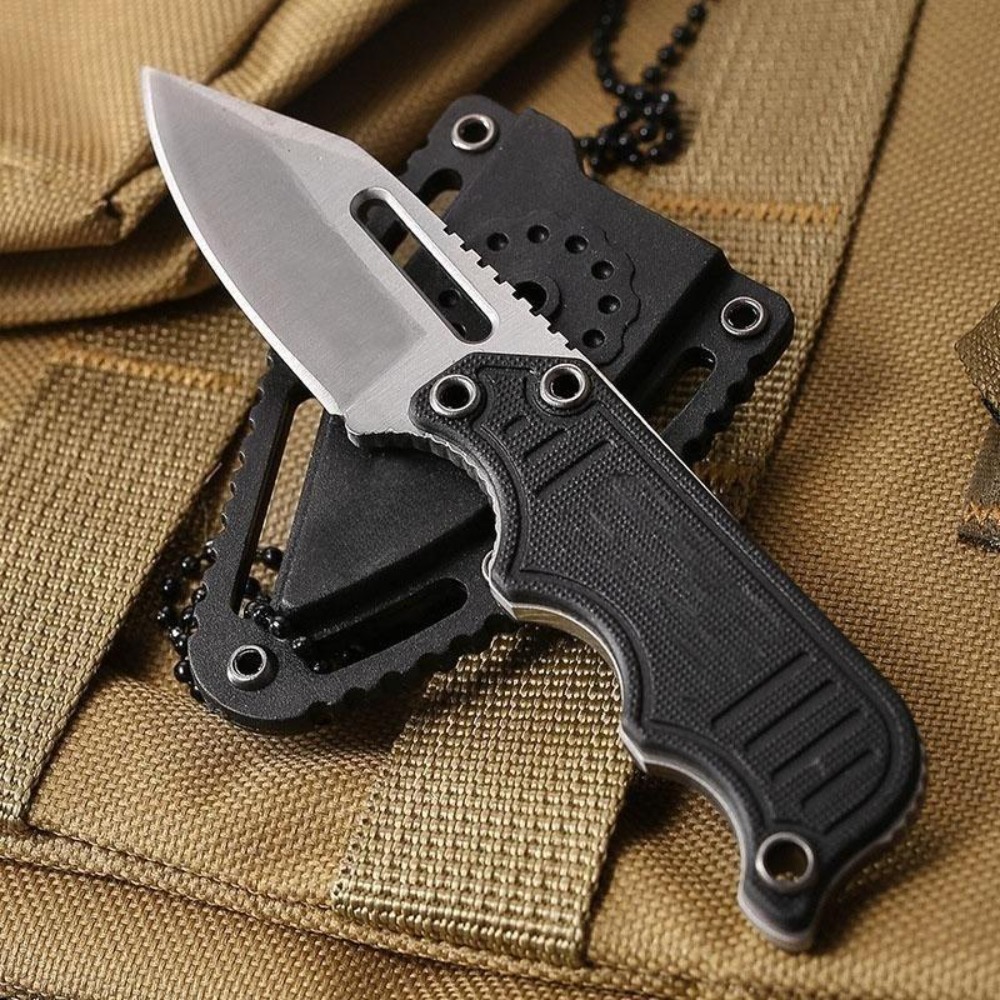 Edc Carry Fixed Blade Knife - มีดพกพาแบบคล้องคอพร้อมปลอก Kydex มีดใบตายสำหรับพกพาในชีวิตประจำวัน ใช้กลางแจ้ง มีดสำหรับเดินป่า