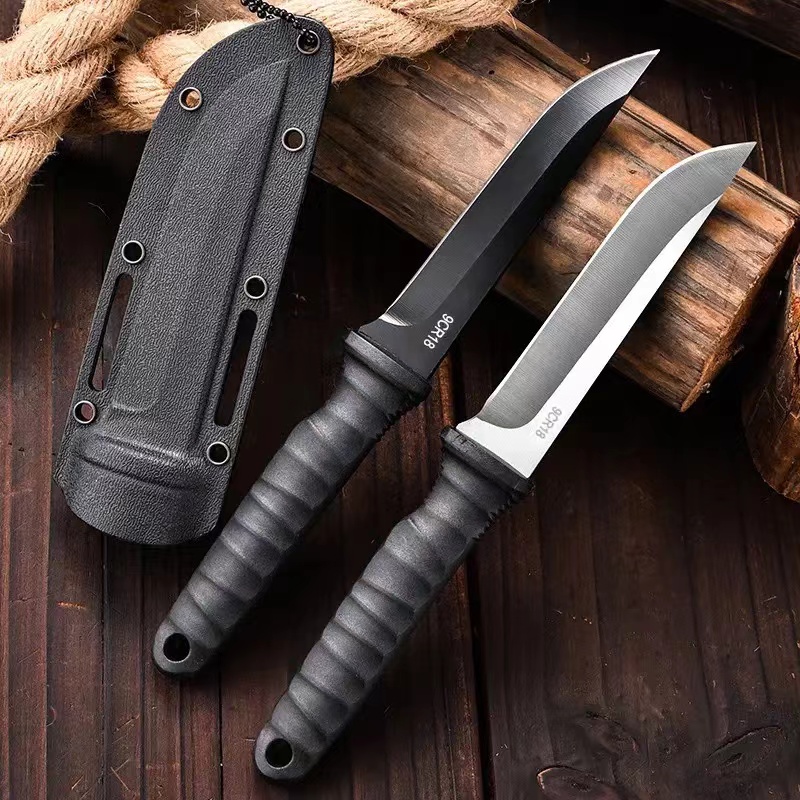 Edc Pocket Carry Fixed Blade - มีดพกพากลางแจ้ง มีดแคมป์ปิ้ง บาร์บีคิว มีดตรงขนาดเล็กพร้อมปลอก มีดเอาตัวรอด พกพาสะดวก