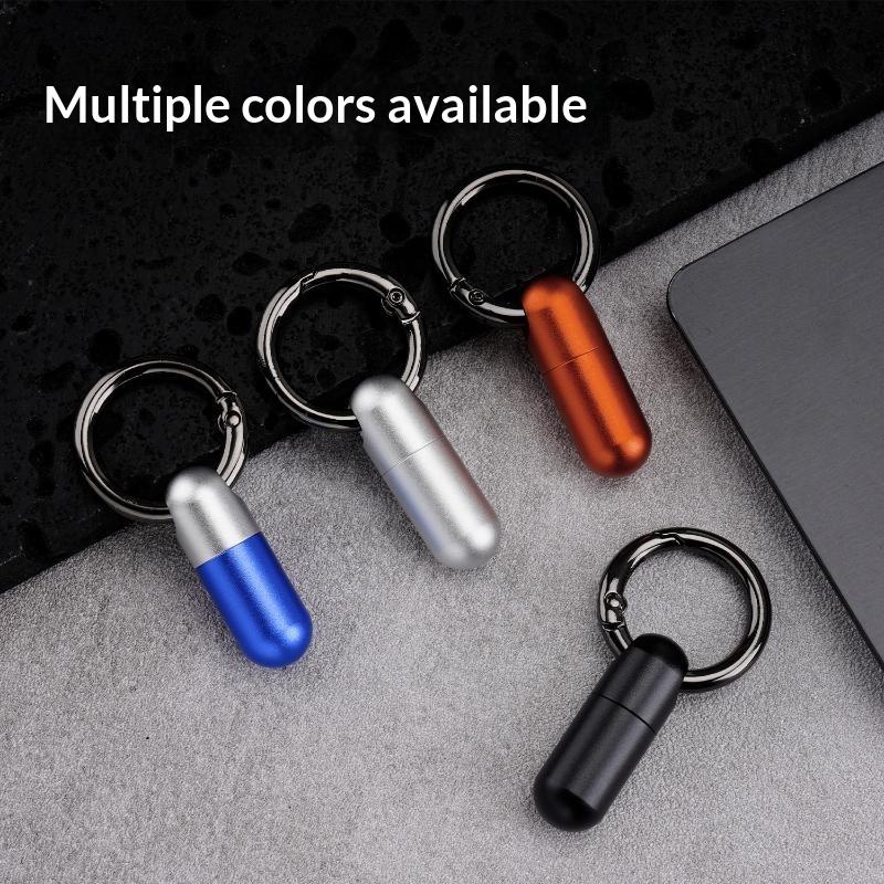 Edc Pill Carry - กล่องยาอะลูมิเนียมอัลลอยกันน้ำแบบใหม่ พร้อมพวงกุญแจ ขวดยาขนาดเล็กแบบปิดสนิท พวงกุญแจ EDC สำหรับพกพาในกิจกรรมกลางแจ้งและชุดปฐมพยาบาล