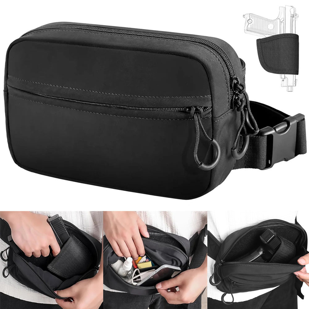 Edc Concealed Carry Fanny Pack - ปกปิดพกพาปืนกระเป๋าปืนพกปืนพกเอวผู้ถือกระเป๋ายุทธวิธี EDC Fanny Pack พร้อมปืน Universal