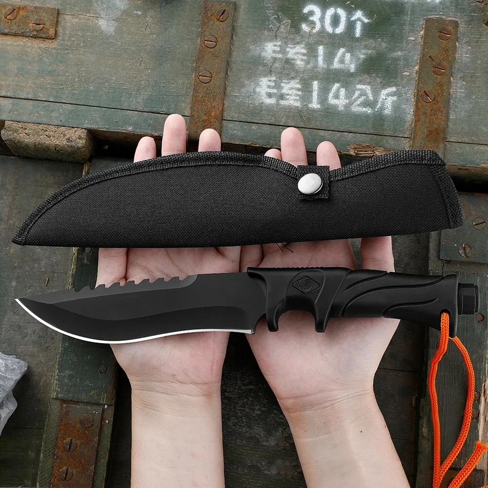 Edc Carry Fixed Blade Knife - มีดใบตายตรง ความแข็งสูง อเนกประสงค์ สำหรับตั้งแคมป์และเอาตัวรอด ใช้พกพาสำหรับกิจกรรมกลางแจ้ง EDC