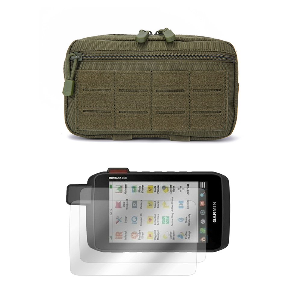 Edc Everyday Carry - กระเป๋าคาดเอวแบบยุทธวิธีสำหรับกีฬา Molle EDC พร้อมฟิล์มกันรอยหน้าจอสำหรับ Garmin Montana