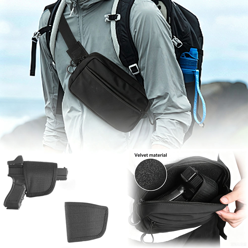 Edc Carry Pistols - กระเป๋าคาดเอวแบบซ่อนสำหรับพกพาอุปกรณ์ทางยุทธวิธี พร้อมซองปืนพกพา กระเป๋าคาดลำตัว EDC สำหรับปืนพกพา เหมาะสำหรับการล่าสัตว์และการเดินป่า