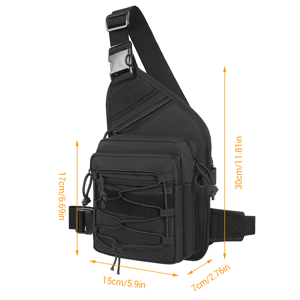 Edc Concealed Carry Sling Bag - กระเป๋าพกพาแบบซ่อน กระเป๋าสะพายข้างแบบยุทธวิธี กระเป๋าเป้สะพายไหล่ ซองใส่ปืน กระเป๋าคาดหน้าอก กระเป๋า