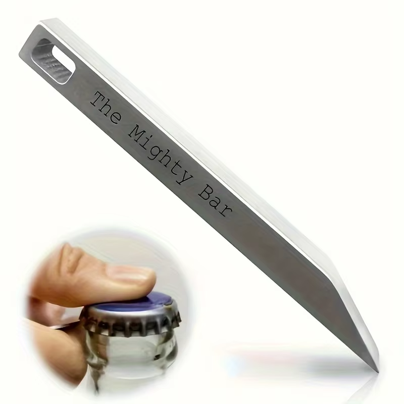 Everyday Carry (Edc) Knife - มีดพกพา Mighty Bar และที่เปิดขวด - พวงกุญแจสแตนเลสสตีลแบบหนาพิเศษ,