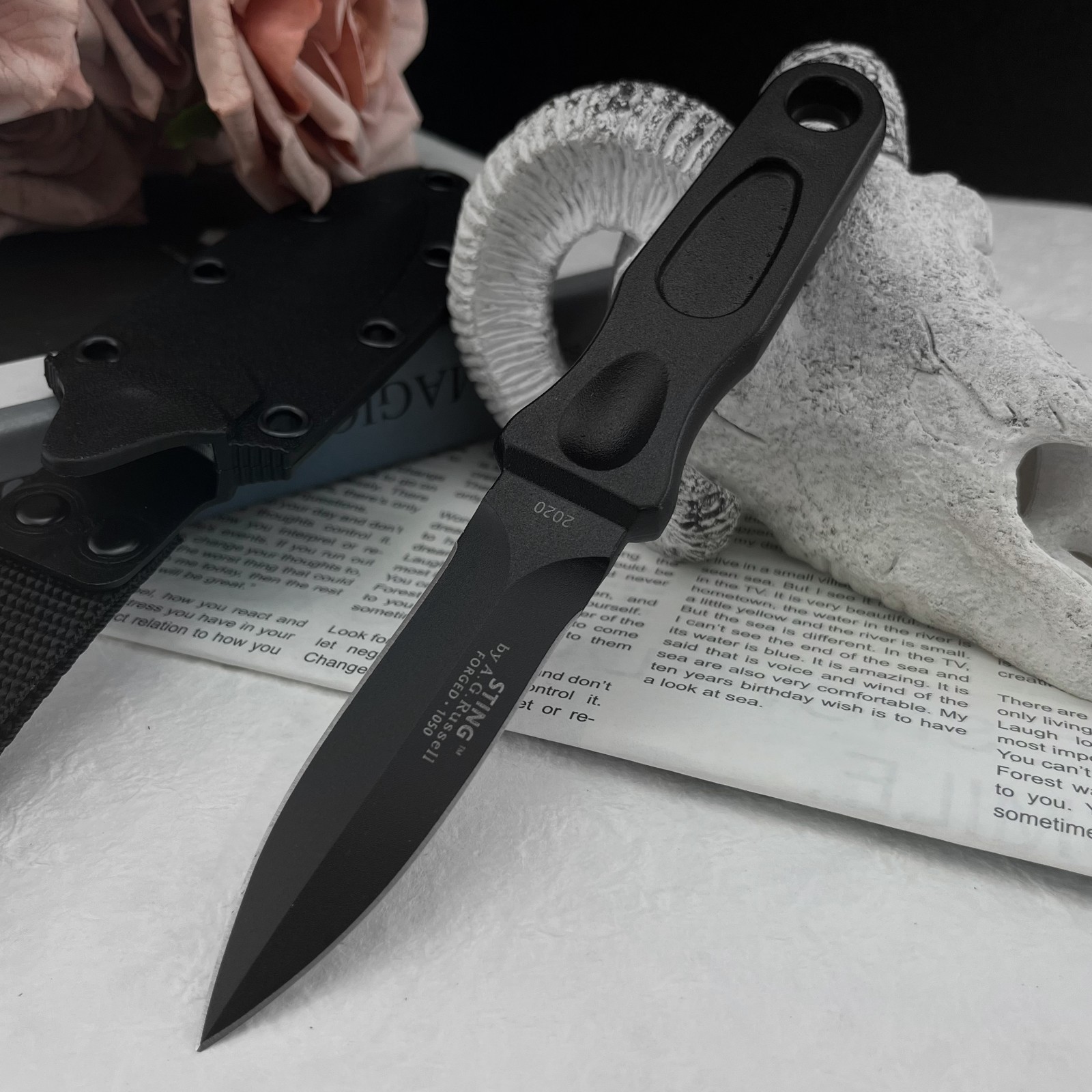 Edc Carry Fixed Blade Knife - มีดใบตายอเนกประสงค์ เหล็ก 8Cr13MoV สำหรับตั้งแคมป์กลางแจ้ง พกพาในชีวิตประจำวัน พร้อมปลอกมีด