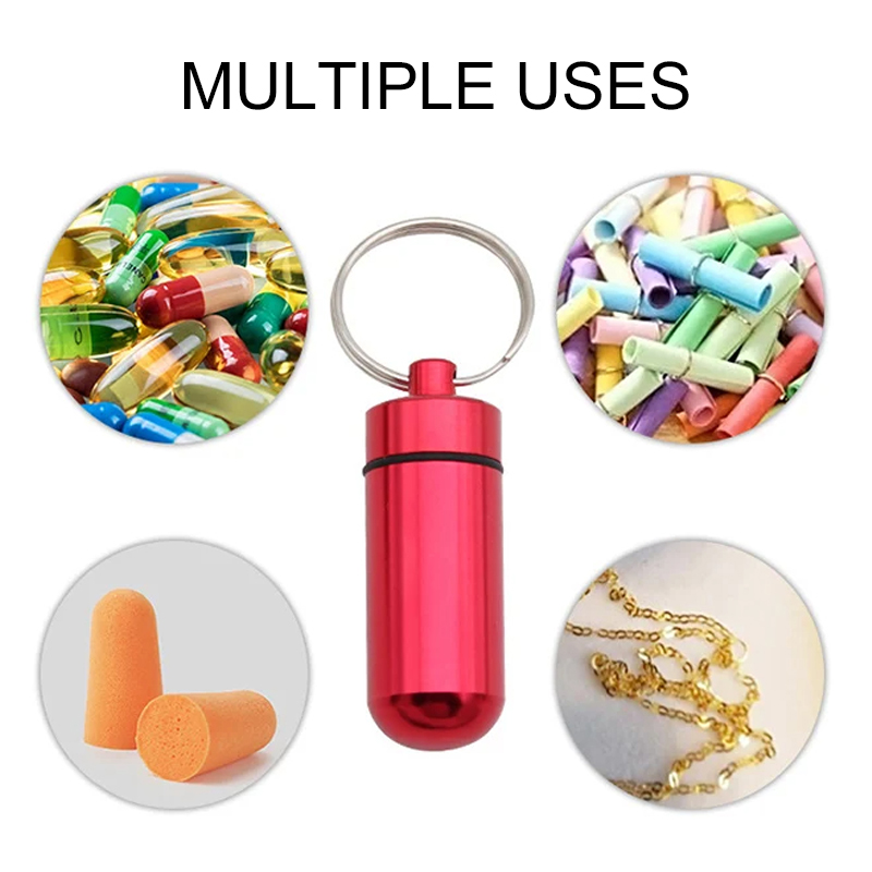 1/5 ชิ้น พวงกุญแจกล่องยาอะลูมิ - Edc Pill Carry บทวิจารณ์และราคา