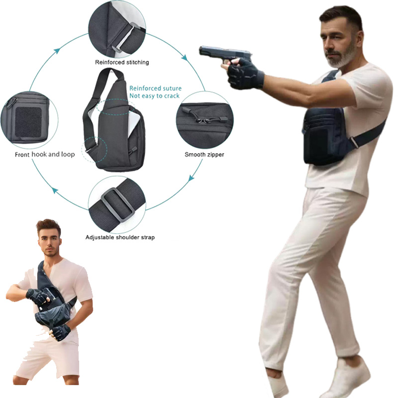 กระเป๋าปืนพกยุทธวิธี ซองปืนพกแ - Edc Concealed Carry Sling Bag บทวิจารณ์และราคา