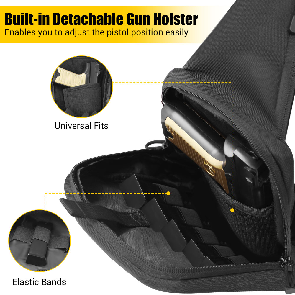 กระเป๋าปืนพกยุทธวิธี ซองปืนพกแ - Edc Concealed Carry Sling Bag บทวิจารณ์และราคา