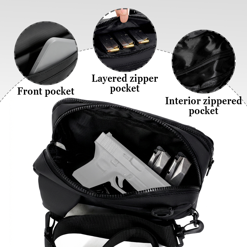 กระเป๋าปืนพกยุทธวิธี กระเป๋าเก - Edc Concealed Carry Sling Bag บทวิจารณ์และราคา