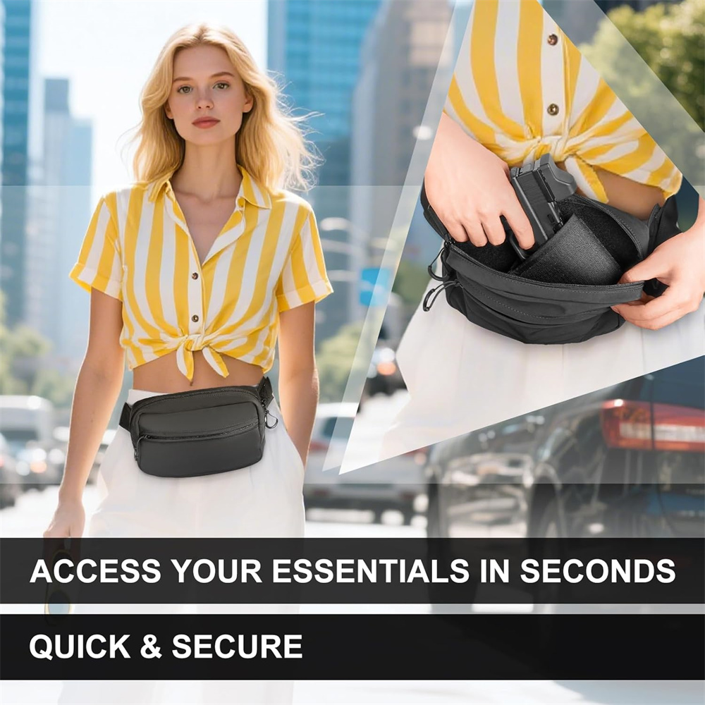 ปกปิดพกพาปืนกระเป๋าปืนพกปืนพกเ - Edc Concealed Carry Fanny Pack บทวิจารณ์และราคา