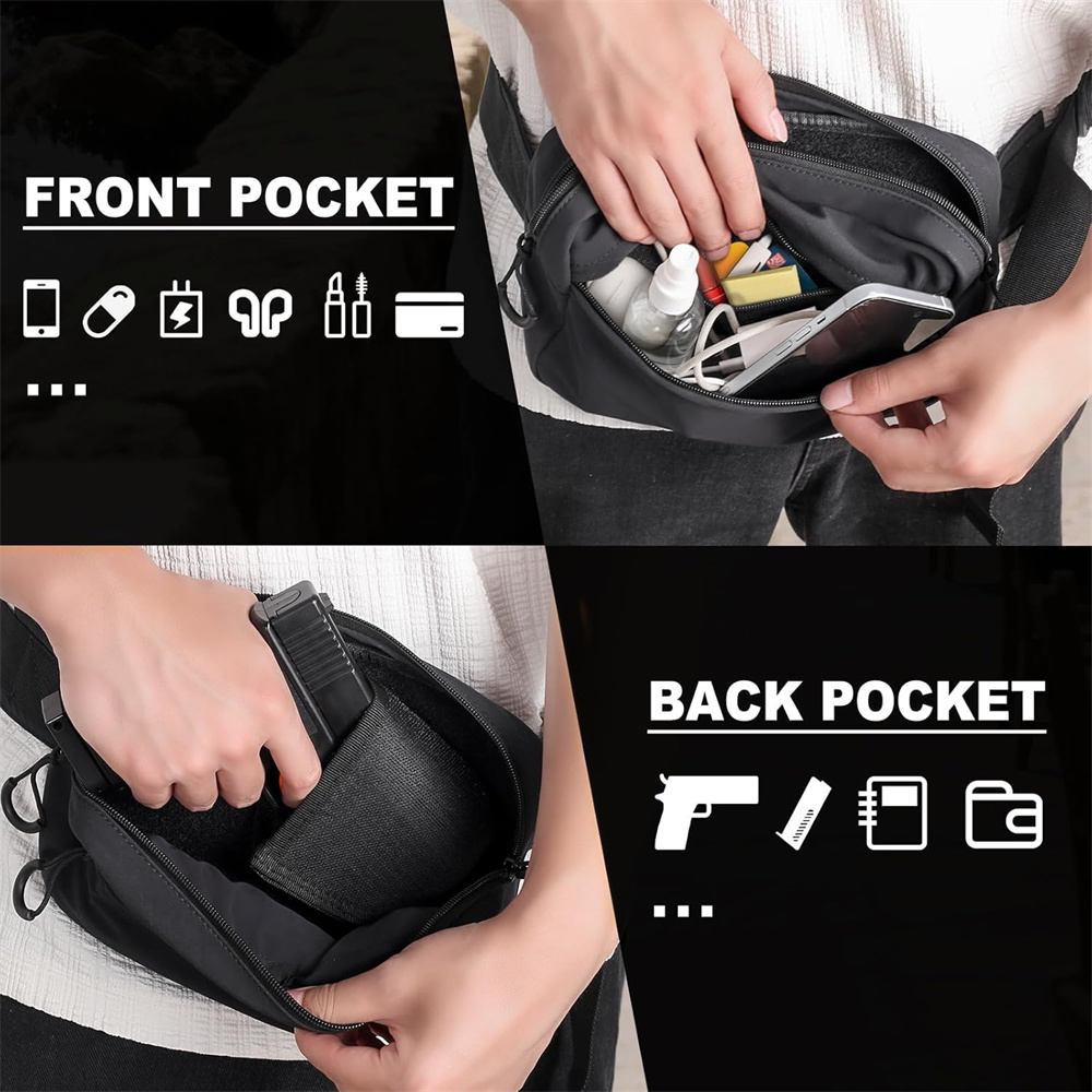 ปกปิดพกพาปืนกระเป๋าปืนพกปืนพกเ - Edc Concealed Carry Fanny Pack บทวิจารณ์และราคา