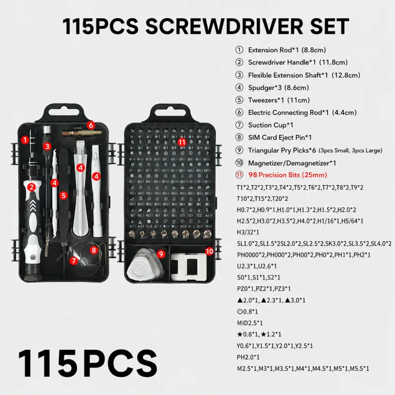 ชุดไขควงแม่เหล็กพกพา 115 in 1  - Micro Screwdriver Kit บทวิจารณ์และราคา