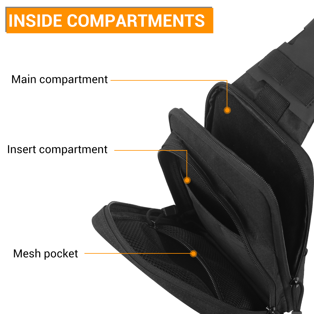 กระเป๋าปืนพกยุทธวิธีแบบซ่อนตัว - Edc Concealed Carry Sling Bag บทวิจารณ์และราคา