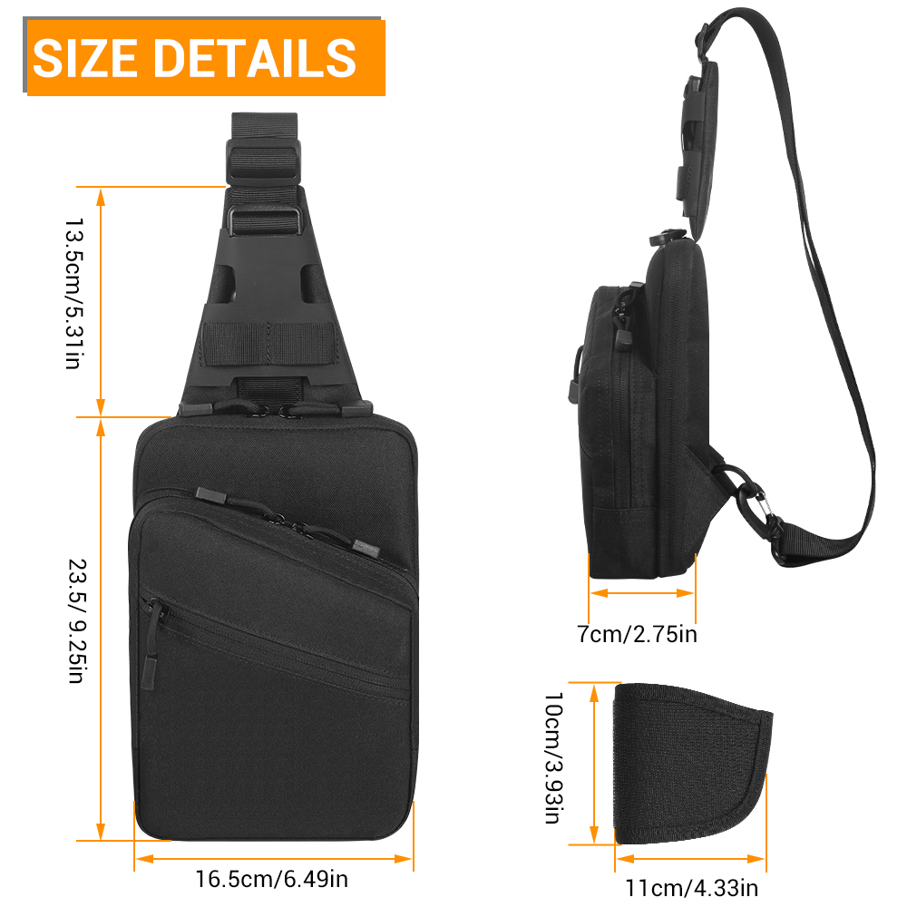 กระเป๋าปืนพกยุทธวิธีแบบซ่อนตัว - Edc Concealed Carry Sling Bag บทวิจารณ์และราคา