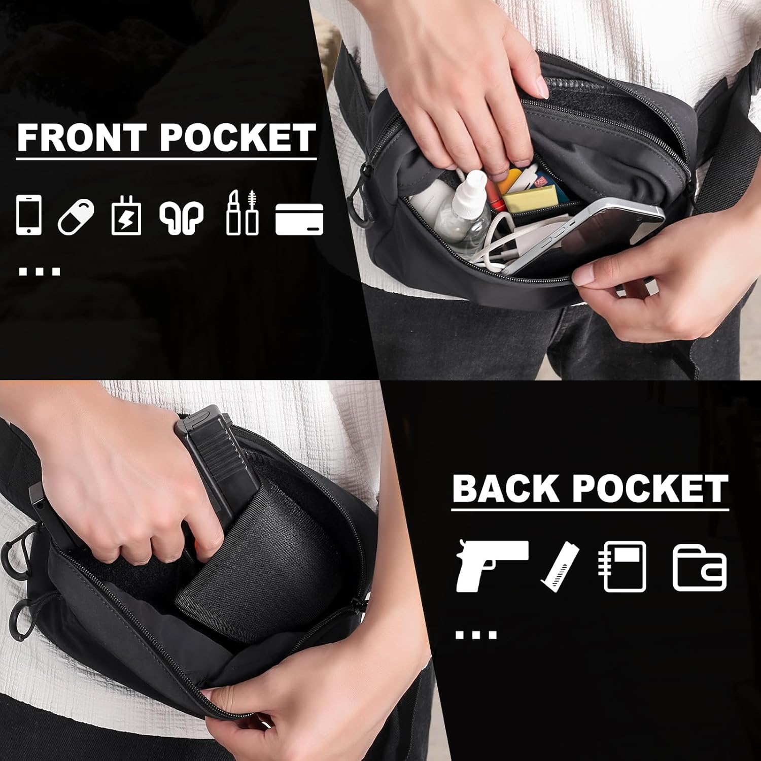 ยุทธวิธี Fanny Pack Holster ปก - Edc Carry Pistols บทวิจารณ์และราคา