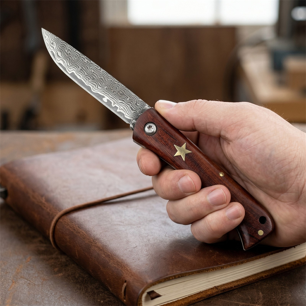 มีดพับดามัสกัสขนาดกะทัดรัดสำหร - Edc Pocket Carry Fixed Blade บทวิจารณ์และราคา