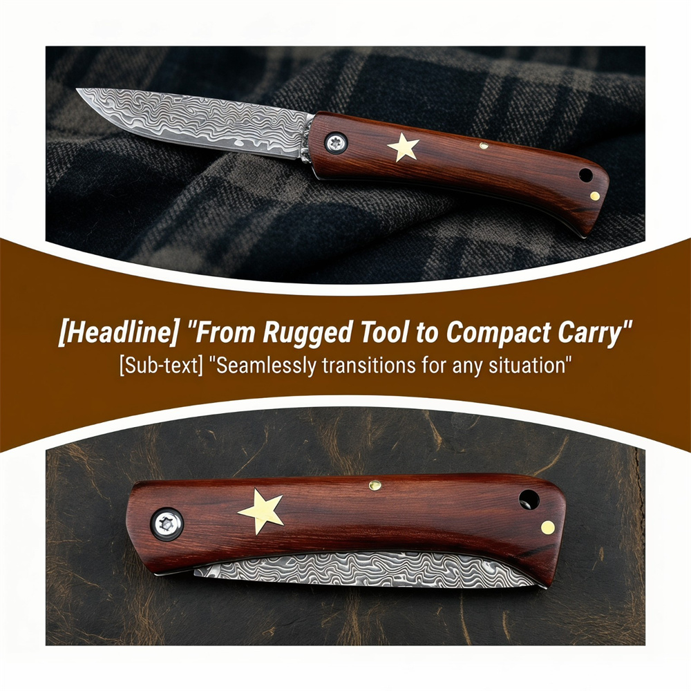 มีดพับดามัสกัสขนาดกะทัดรัดสำหร - Edc Pocket Carry Fixed Blade บทวิจารณ์และราคา